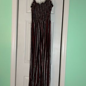 Red and black jumpsuit super comfy only worn a few times .